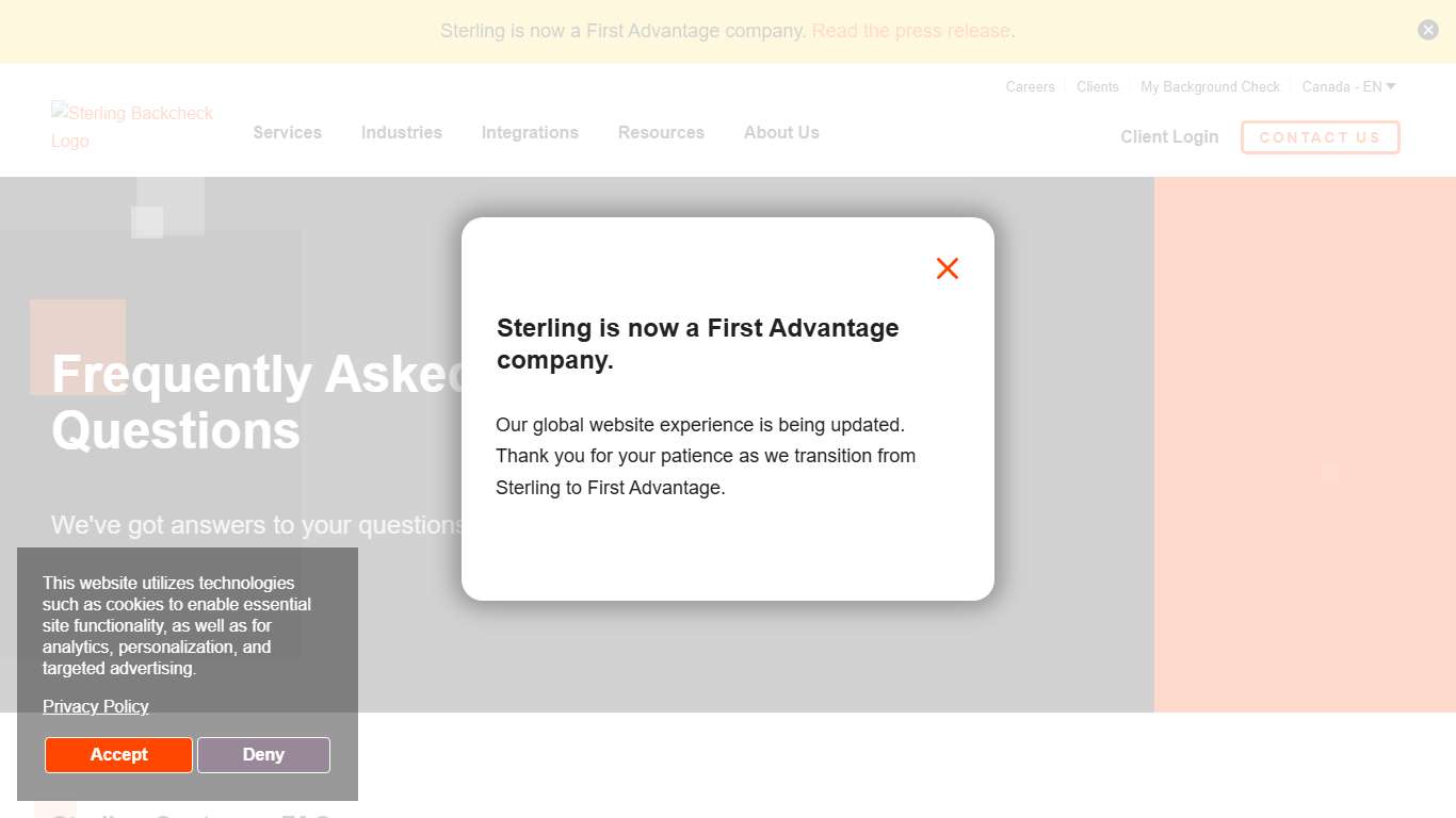 Frequently Asked Questions - Sterling, a First Advantage company